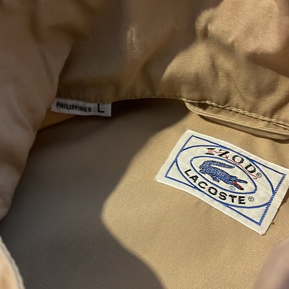 Lacoste Izod Vintage 1980’s Harrington Tan Jacket Zip Up - Picture 4 of 7